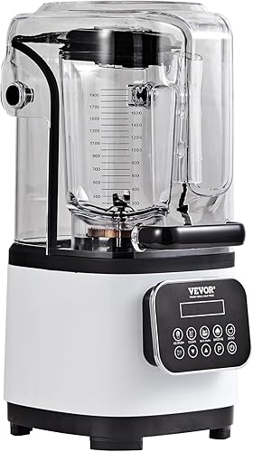 Miniatura 10 de VEVOR Licuadora profesional con escudo, licuadoras comerciales de encimera, combo de licuadora de tarro de 68 onzas, licuadora de acero inoxidable