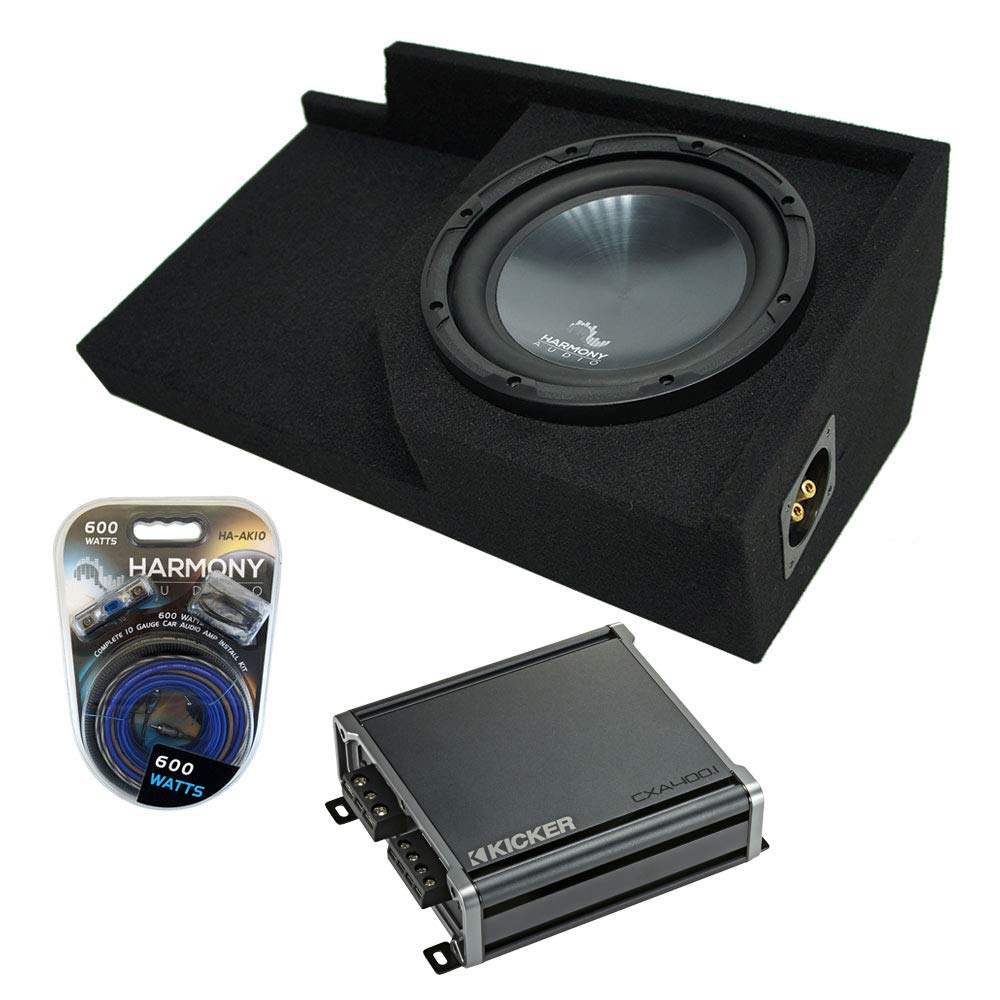 Harmony Audio R124 Compatible with Chevy CK Silverado Ext Truck 1988-1998 Bundle Single 12 Sub Box & CXA400.1