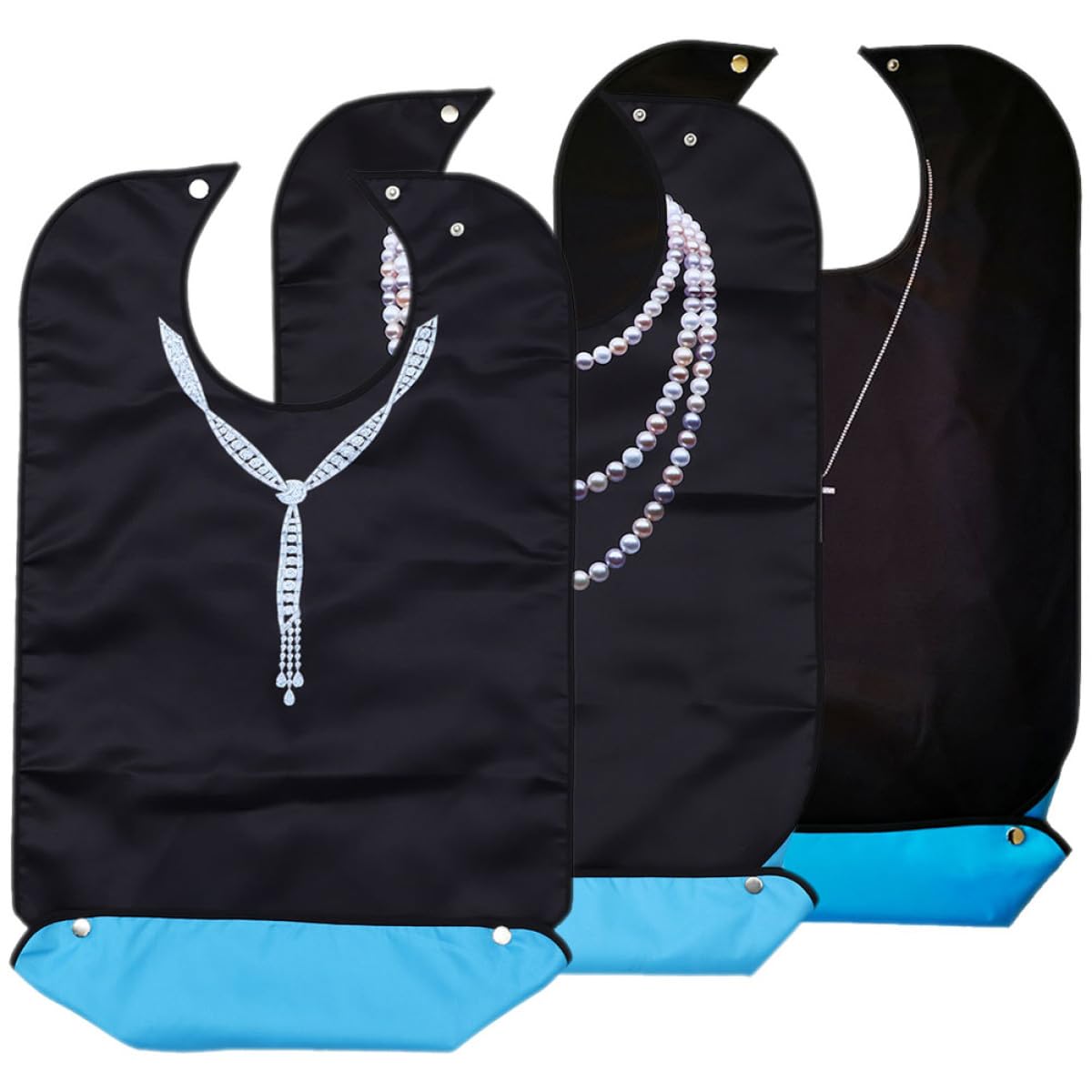 Beavorty 3 Stück pack Lätzchen für Erwachsene aus Strapazierfähigem Polyester mit Klebrigem Band Wiederverwendbar und Leicht zum Essen für Senioren und Erwachsene