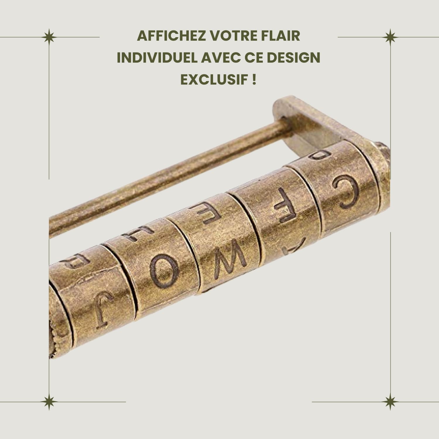 Cadenas Lettre Vintage Bronze - Verrouillage Mot De Passe 5 Caractères Pour Boîte En Bois, Bijoux Et Armoires