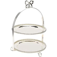 Cupcake Stand, 2 Tiers 2 Plates Cupcake Holder with Smooth Edges Tower Rustproof Iron, Zinc Alloy Wedding Coffee Table