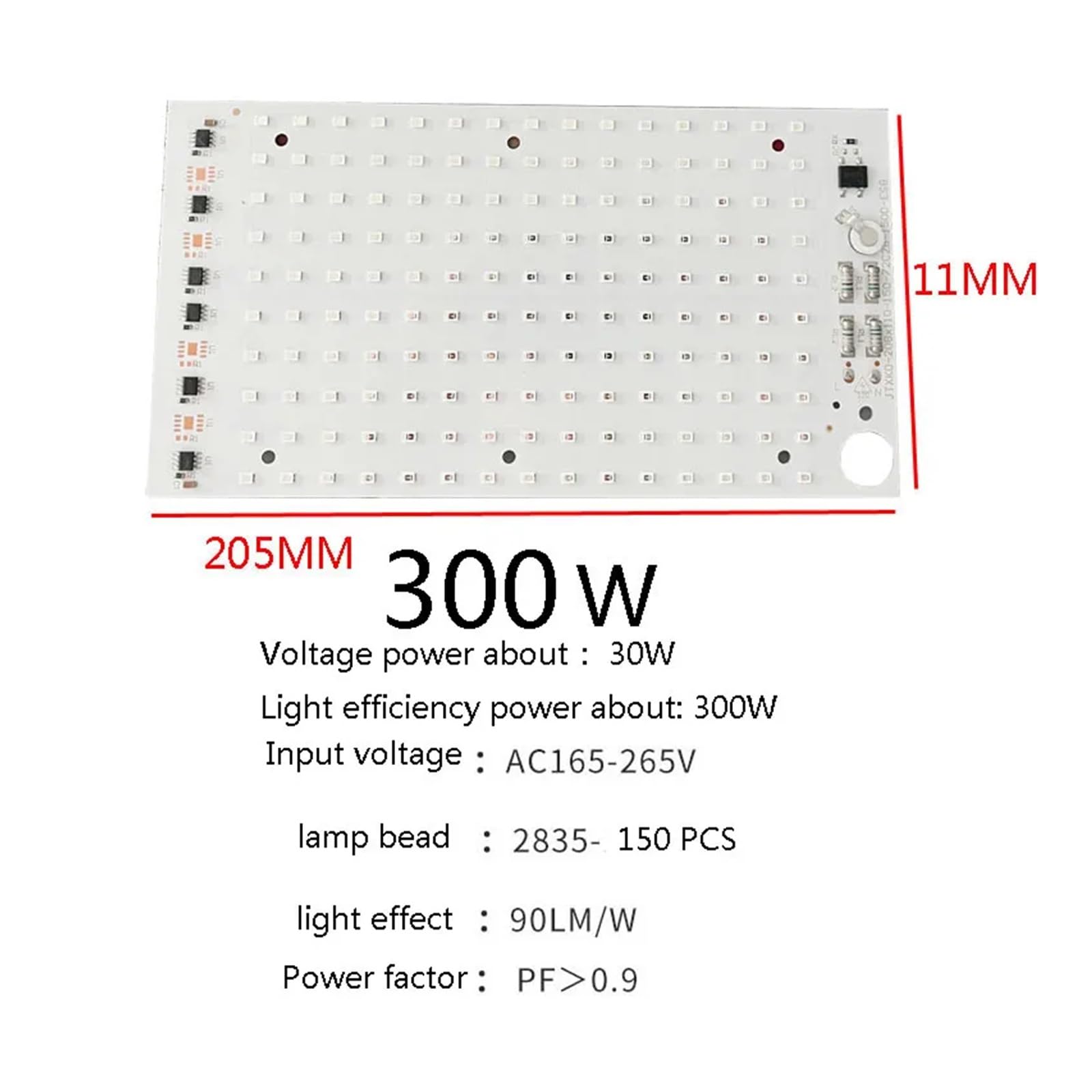 Lampada UV per Resina Lampade for polimerizzazione GEL UV 395nm for la riparazione di circuiti stampati Colla senza ombre Adesivo in resina epossidica Stampa 3D Scheda sorgente luce(405NM,300W)