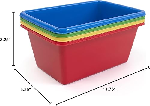 Miniatura 9 de Humble Crew Contenedores pequeños de plástico, juego de 4, colores primarios