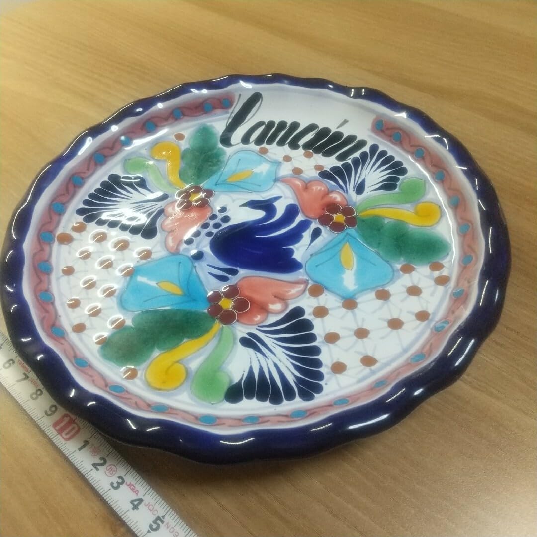メキシコプエブラタラベラ焼ビンテージ陶器伝統工芸スープカップ&ソーサー2客組 メキシコプエブラタラベラ焼ビンテージ陶器伝統工芸スープカップ