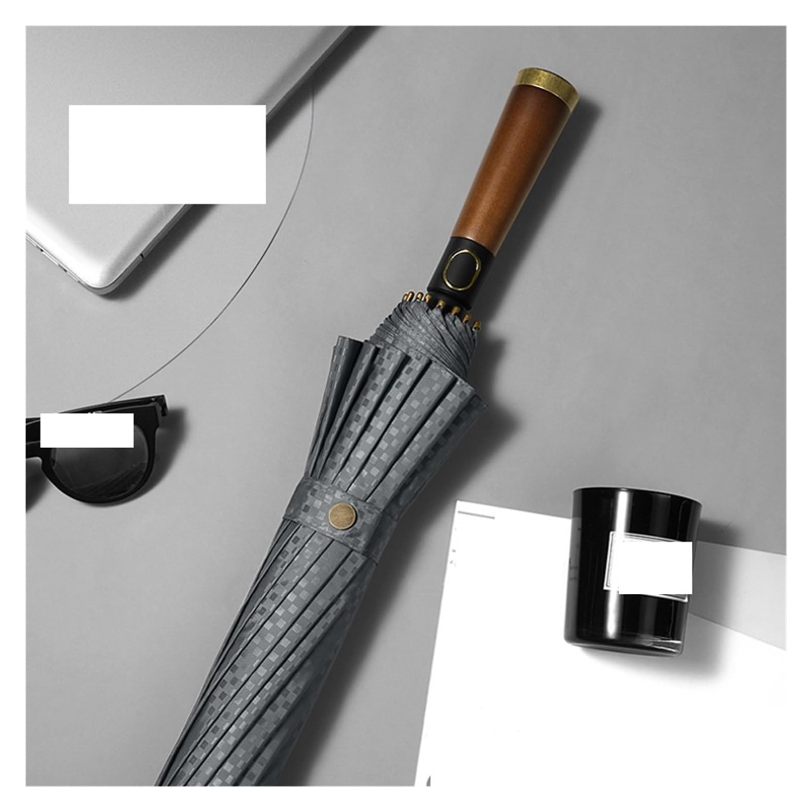 Parapluie double spécial grand diamètre 120cm avec poignée rétro droite