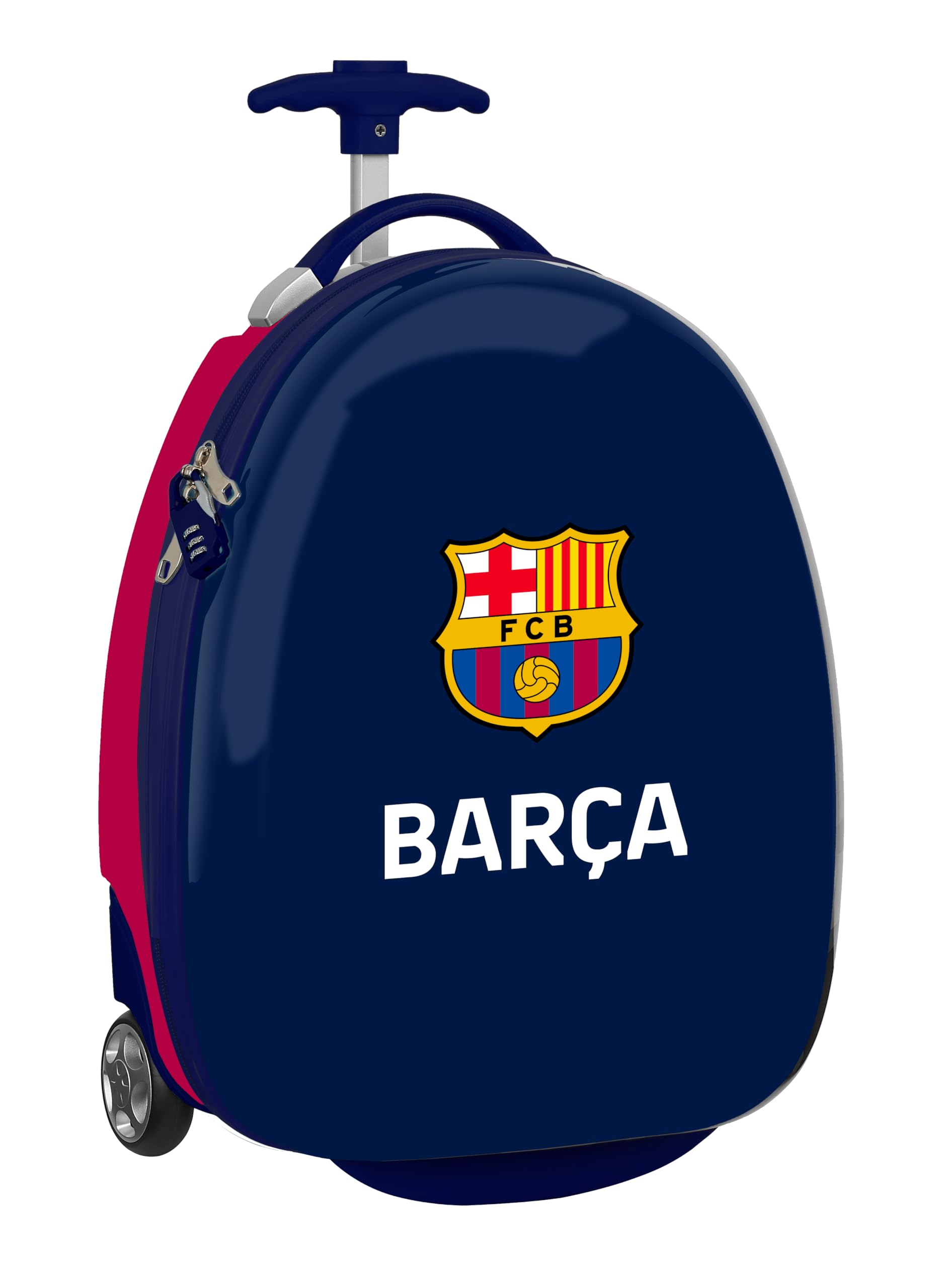 Safta F.C. Barcelona 1st Team 25/26 – Cabin Trolley 16 Inches, Suitcase with Wheels, Security Lock, Lightweight Suitcase, 28 x 23 x 43 cm