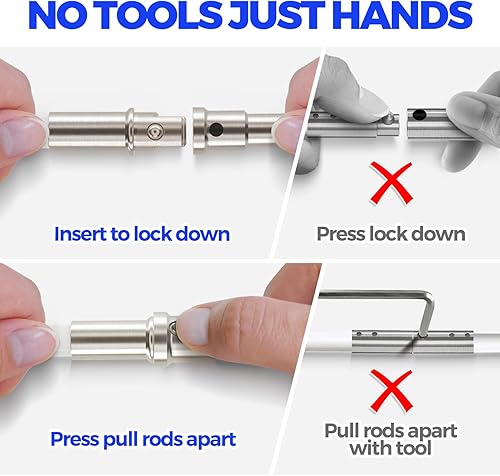 Miniatura 2 de Holikme Kit limpiador de ventilación de secadora de 32 pies, cepillo flexible mejorado para pelusa con accesorio de taladro, se extiende hasta 32