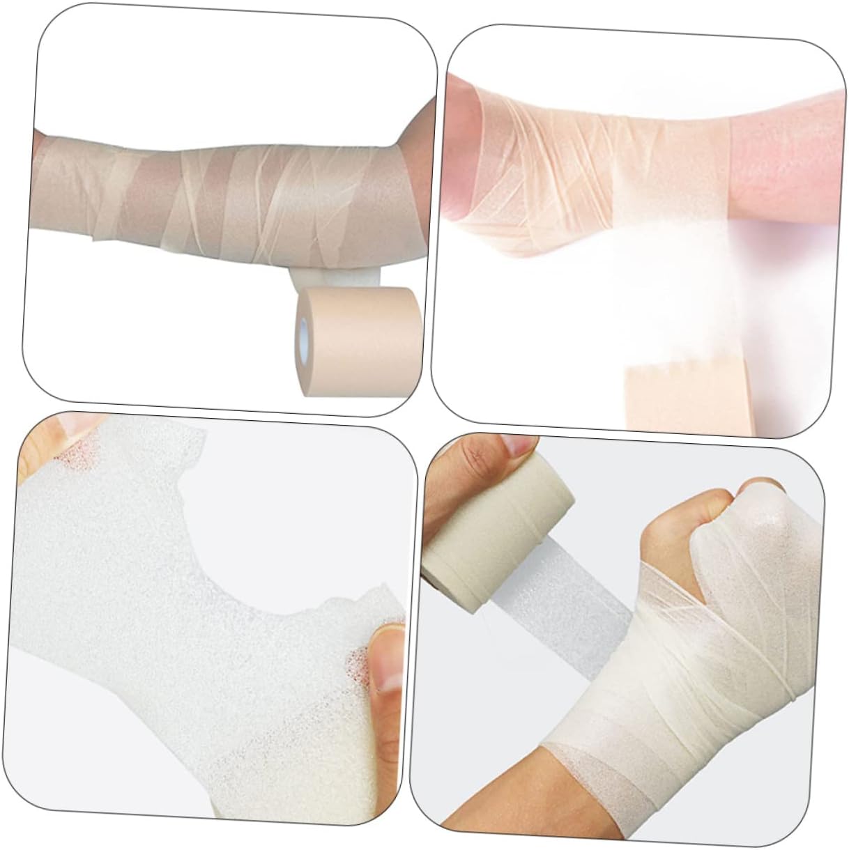 8rolls Breathable Shock-Absorption Sports Tape of Elastic Skin Tapes for Athletes for Ankle Wrist and Knee Support