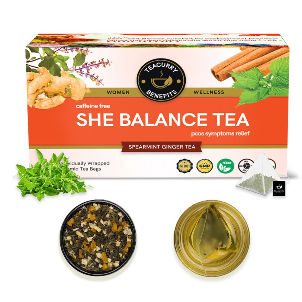TEACURRY PCOS Tea (30 Tea Bags, 1 Month Pack) - Helps with PCOS, Cycle and Weight Wellness - She Balance Tea, 60 Gms (B0D5DH2GF1) Amazon Price History, Amazon Price Tracker