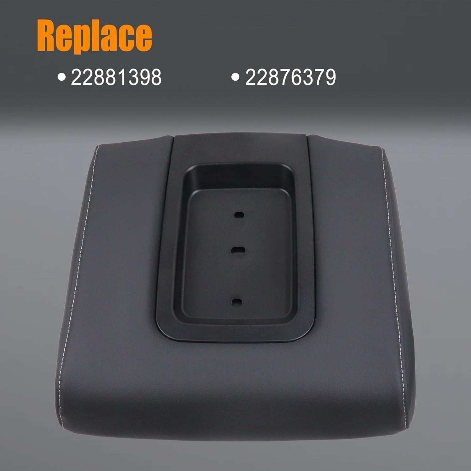 22881398 Front Seat Center Console Armrest Lid Fit for 2014-2019 Chevy Silverado GMC Sierra 1500 2500HD 3500HD for 2015-2020 Chevy Suburban/Tahoe for 2015-2020 GMC Yukon XL， Middle Seat Console Black