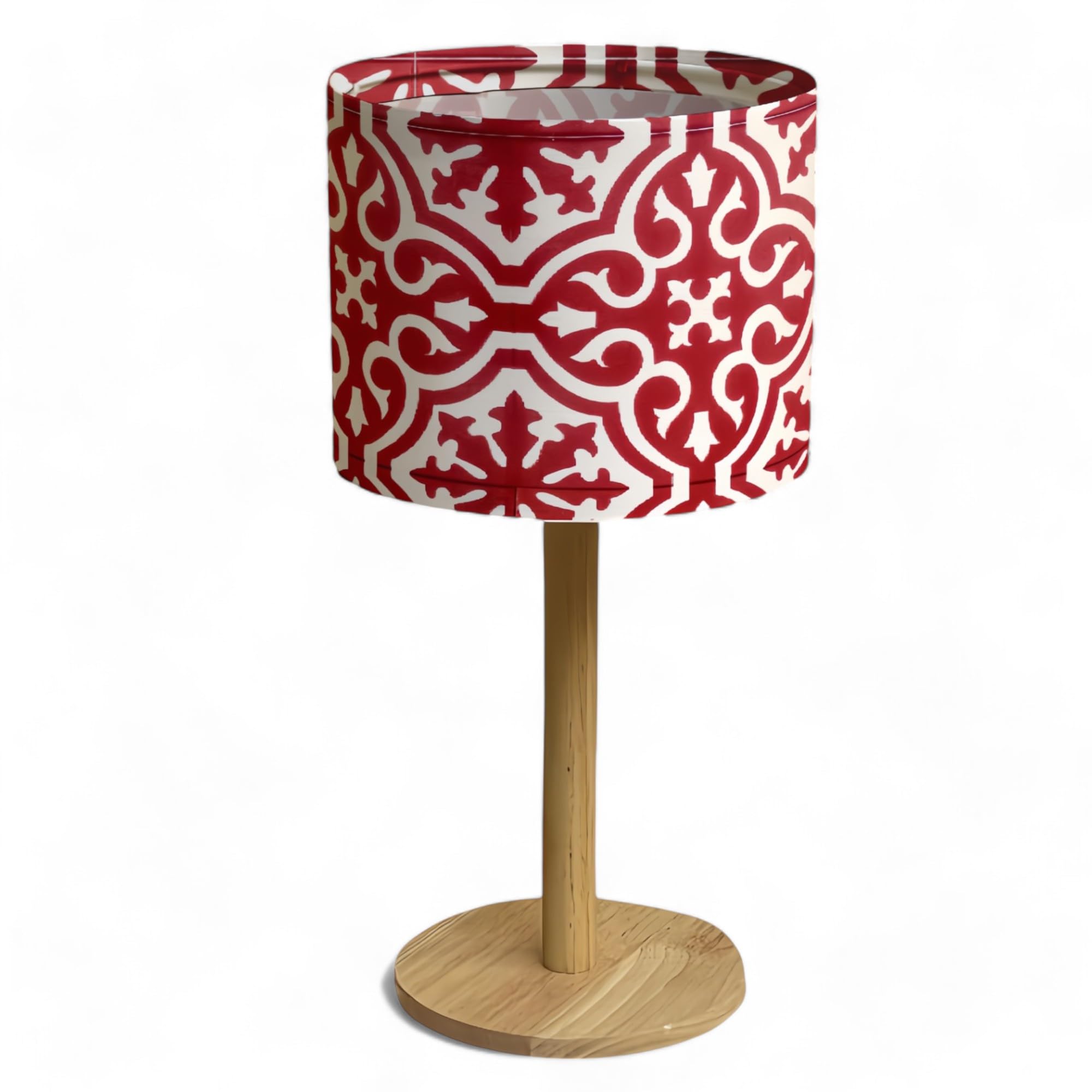 Lampada da Comodino con Paralume Stampato | Lampada Decorativa da Tavolo in Legno per Camera da Letto, Soggiorno o Ingresso | Confezione Regalo Premium + Lampadina LED Inclusa