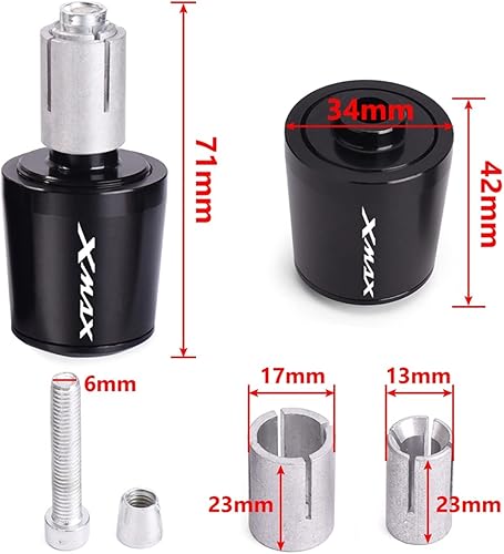 Miniatura 2 de Motorcycle Handle Bar End Weight Handlebar Grips Cap Anti Vibration Silder Plug for XMAX300 XMAX400 X-MAX 125 250 300 400