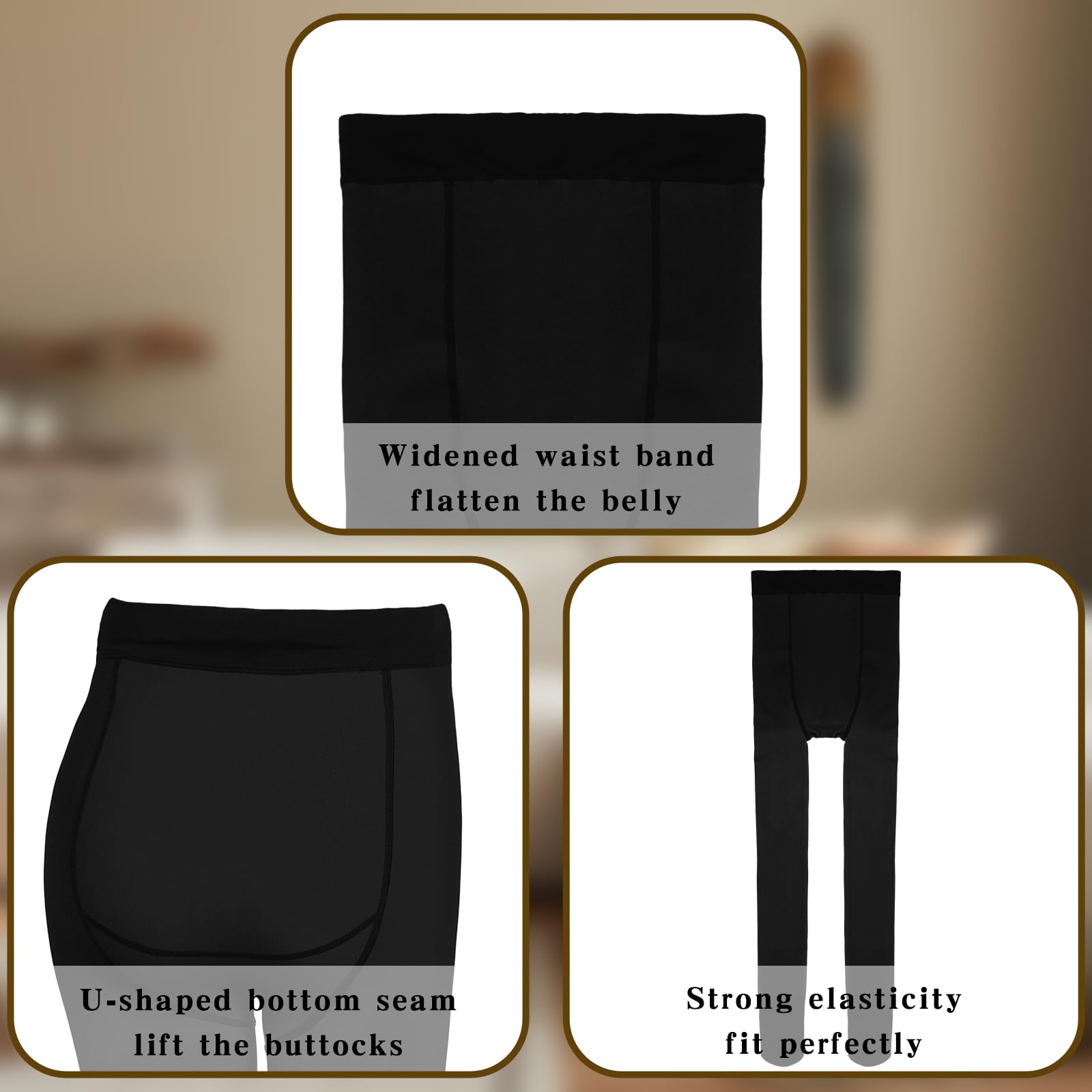 Bonuci Collant de grossesse doublé en polaire pour femme - Legging extensible opaque taille haute