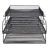 NUOBESTY Multi-Layer File Rack Metal Office Desktop Documents Storage Rack Sturdy File Holder for Home