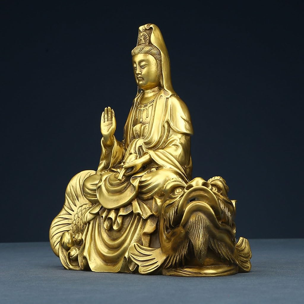 Posąg Buddy do wnętrz Domowe Mosiężne Posągi Buddy Rzemiosło Ozdoby Guanyin Artykuły religijne Prezenty Ozdoby Medytująca Statua Buddy Rzeźba