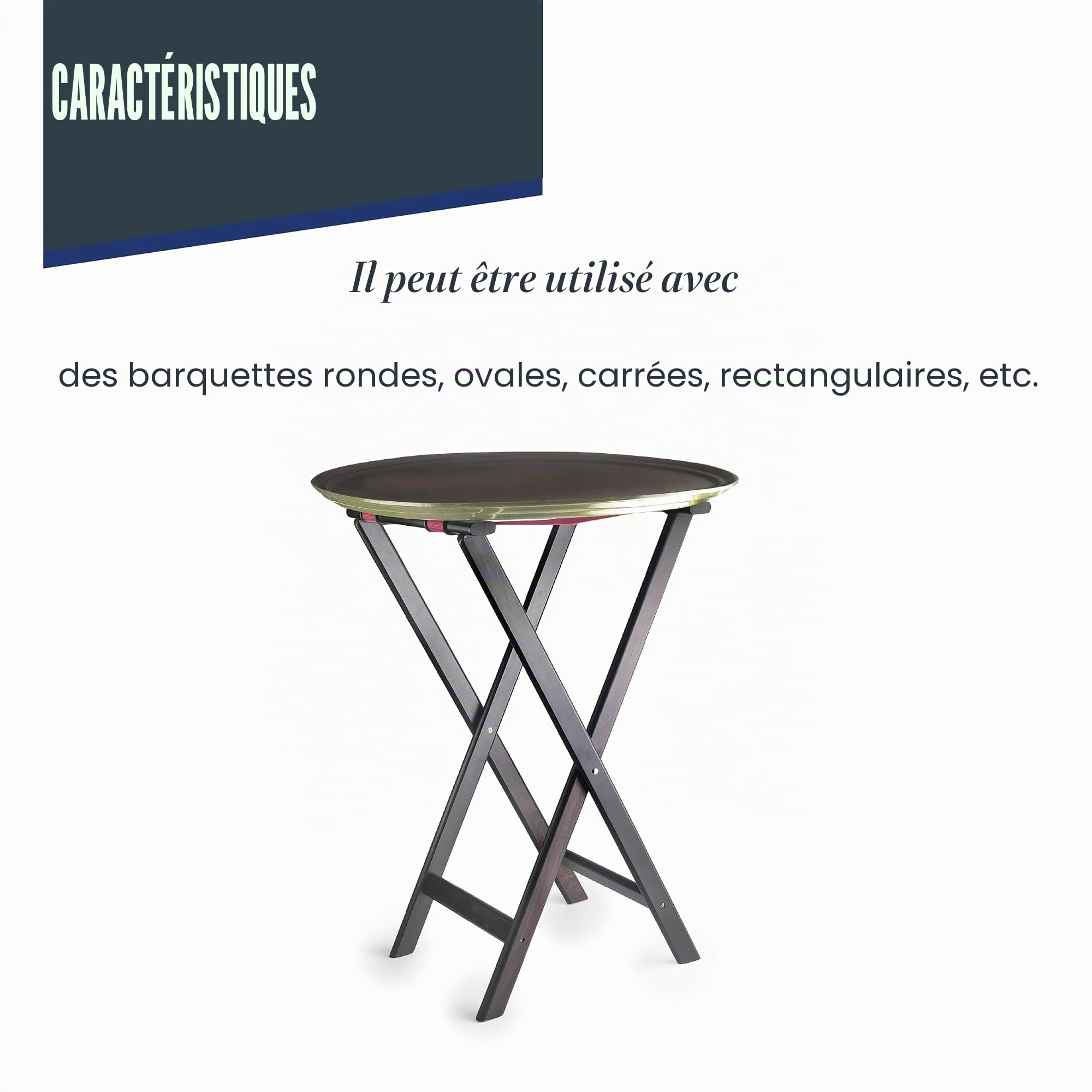 Lacor - 61869 - Sylva Porte-Plateau, Bois de Bouleau, 43.5 x 46 x 82 cm, 100% Pliable, Rondelles Réglables, Pieds Antidérapants pour Plus de Stabilité, Noir