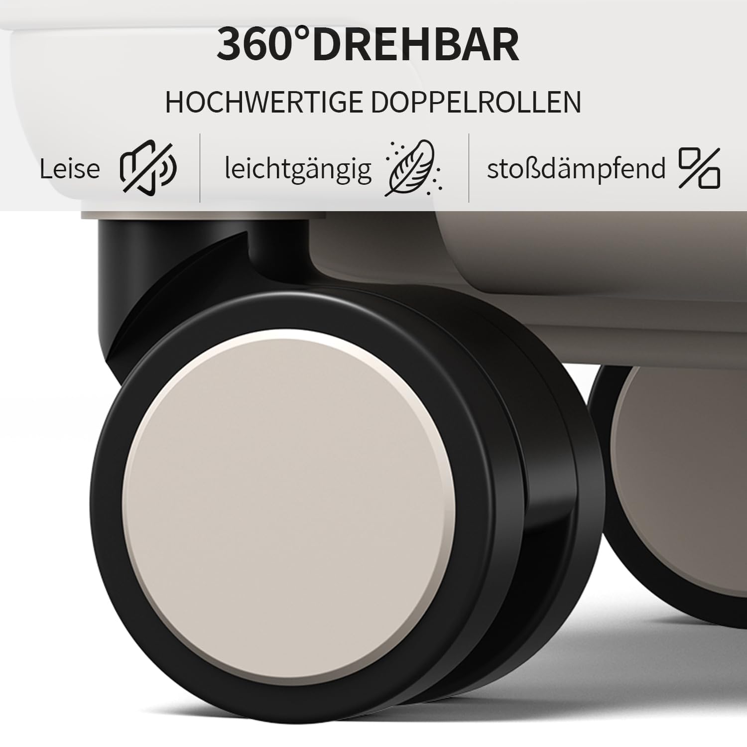 Mariner Handgepäck Koffer 55x31x21cm Hartschalenkoffer PP Leicht Trolleys 4 Rollen Zahlenschloss Dünengrau