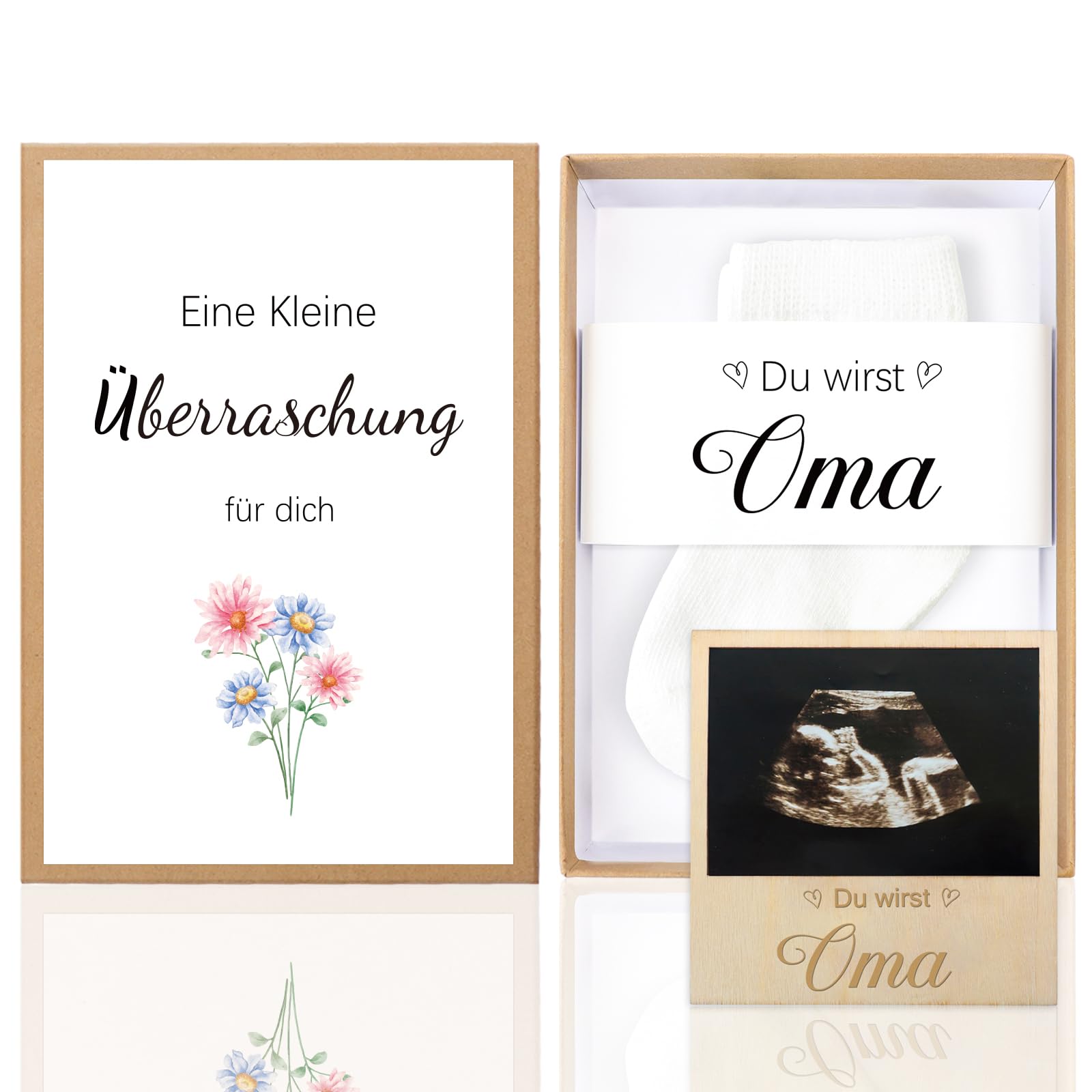 Epaing Schwangerschaft Verkünden Geschenkbox, Du Wirst Oma Geschenk, Baby Socken Geschenkset Überraschung Oma, Schwangerschaft Verkünden Großeltern, Baby Verkündung für Werdende Großeltern