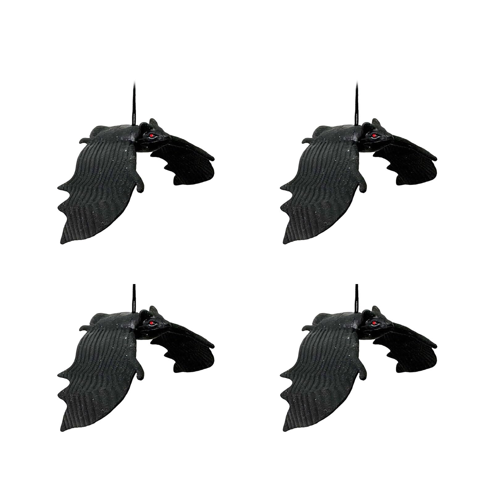 Jazuaiao 4Pcs Scary Realistic Bat Hanging Ornament Wall Hanging Decorations for Garden Window Display Halloween Celebration Realistic Bat Decoration