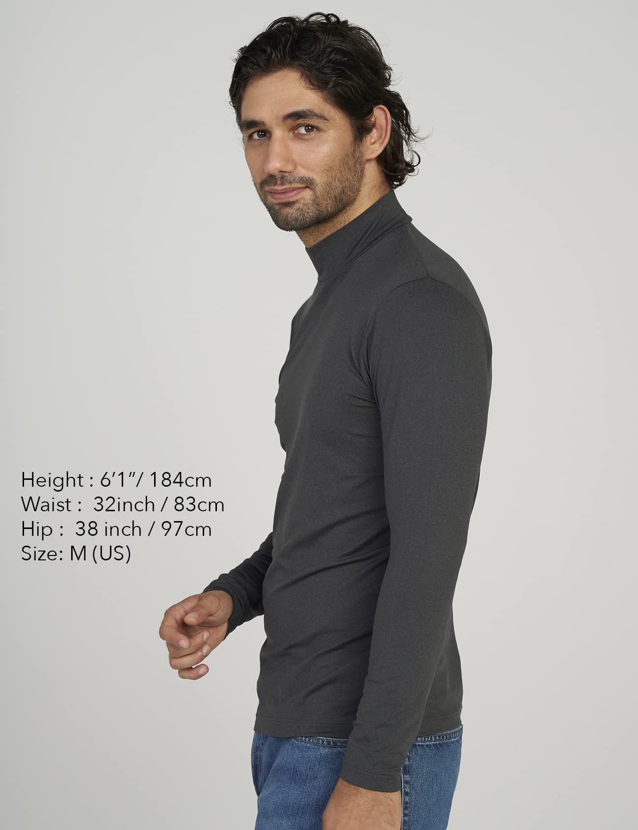 LAPASA Maglia Termica da Uomo con Collo Alto Finto in Micropile - Abbigliamento Termico Traspirante Maniche Lunghe Fodera in Pile Strato Base M102/M123/M132