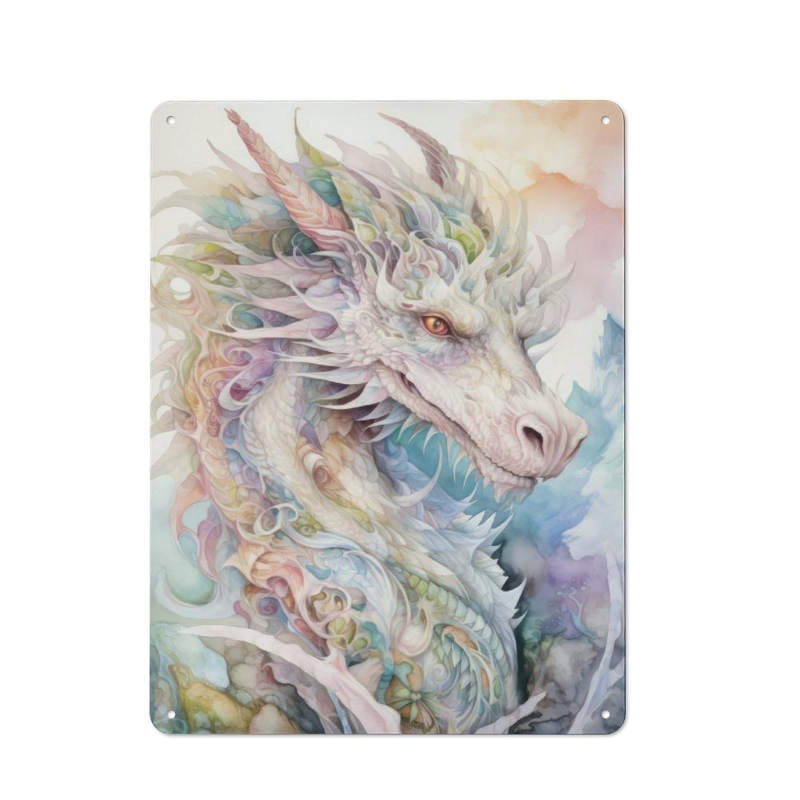 Junmoney Style-11 Metal Sign 40X30cm With The Wisdom Of The Dragons For Workshop Wall, Vintage Decor, For Vintage Wall Decor Fans, For Metal Sign Collectors
