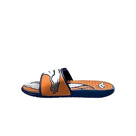 FOCO Denver Broncos NFL Mens Colorblock Big Logo Gel Slides - L