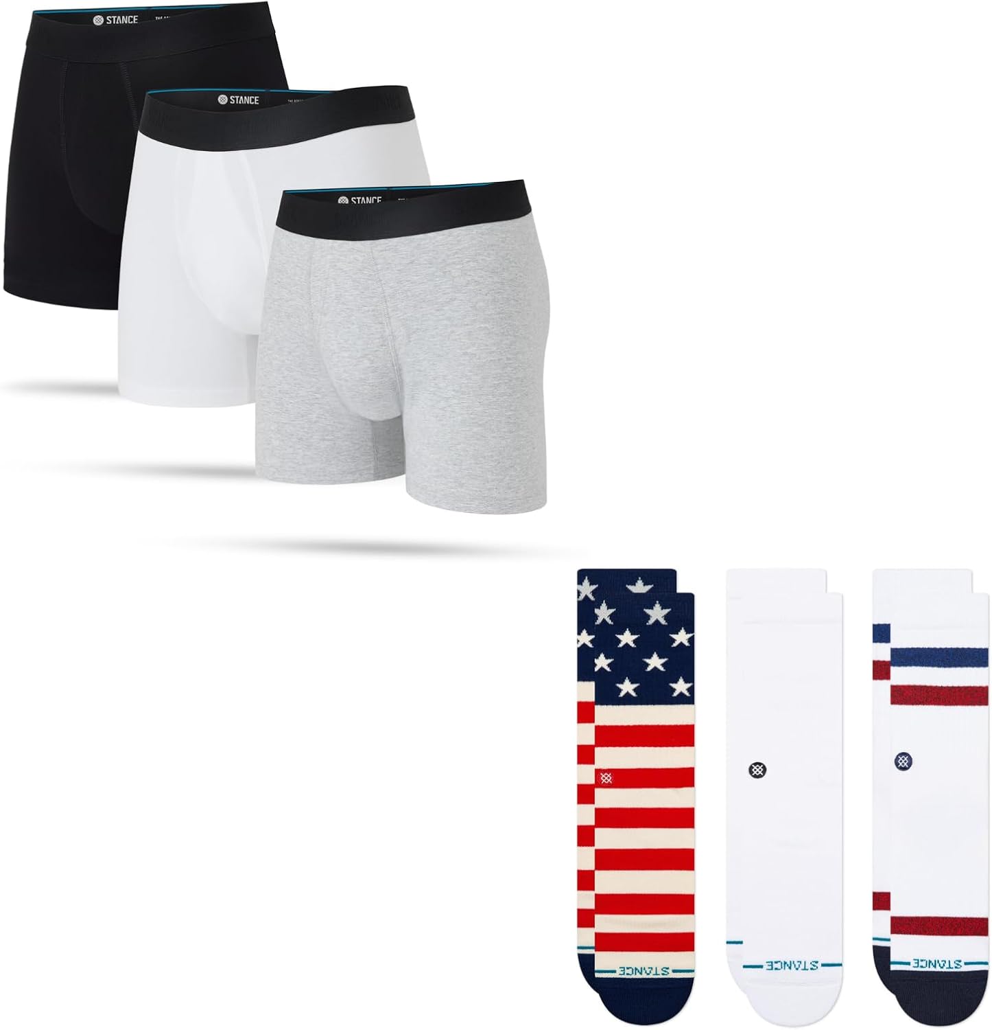 Stance Men’s Comfort Bundle – 3-Pack Boxer Brief Underwear + 3-Pack Icon Crew Socks, Premium Cotton Blend, Breathable & Supportive Everyday Essentials