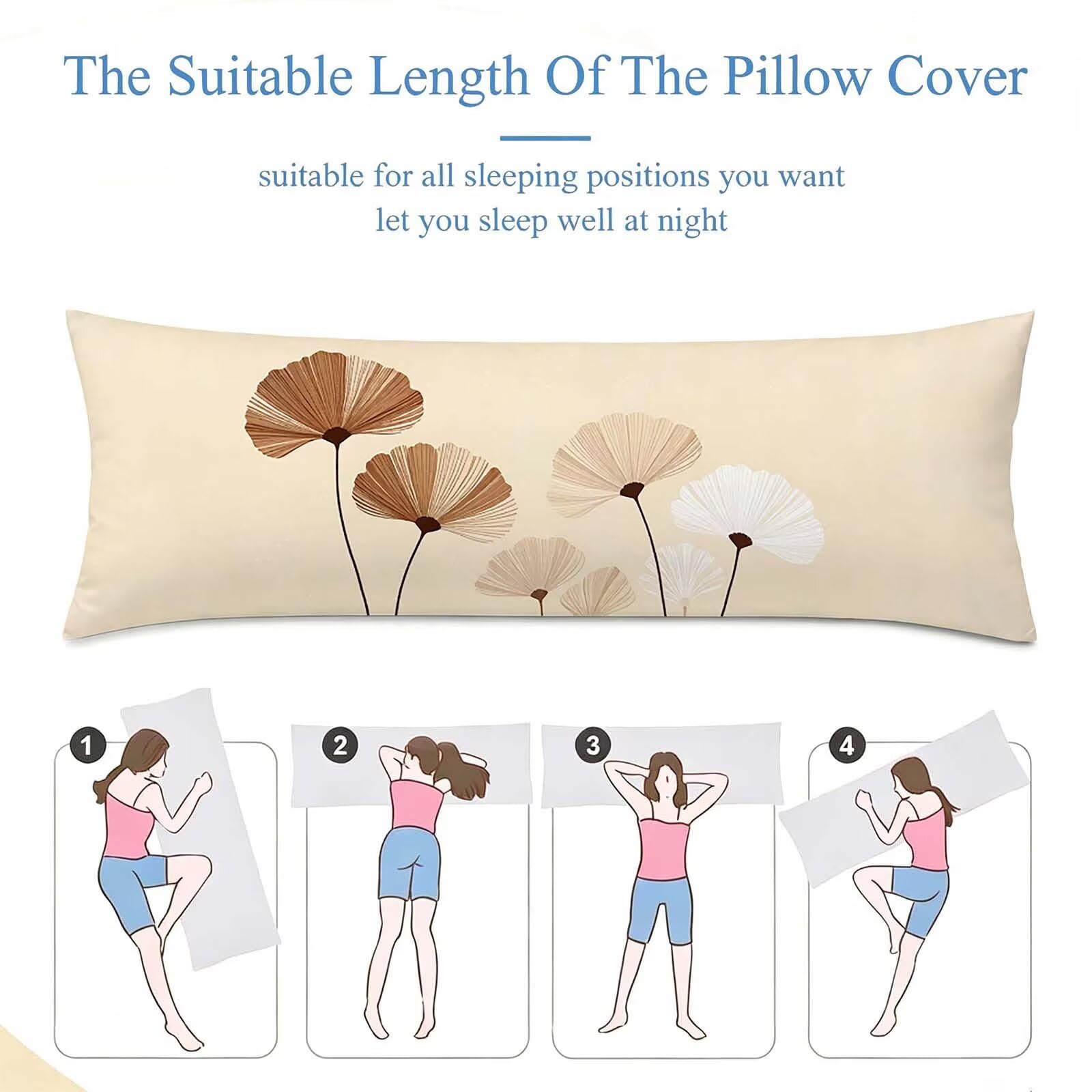 Fodera Cuscino 50 x 150 cm, Nordic-12 Velluto Copricuscini Letto, | con Invisibile Cerniera, Morbida e Traspirante, per biancheria da letto, divano, hotel, chi dorme sul fianco Semplice-2 j-27