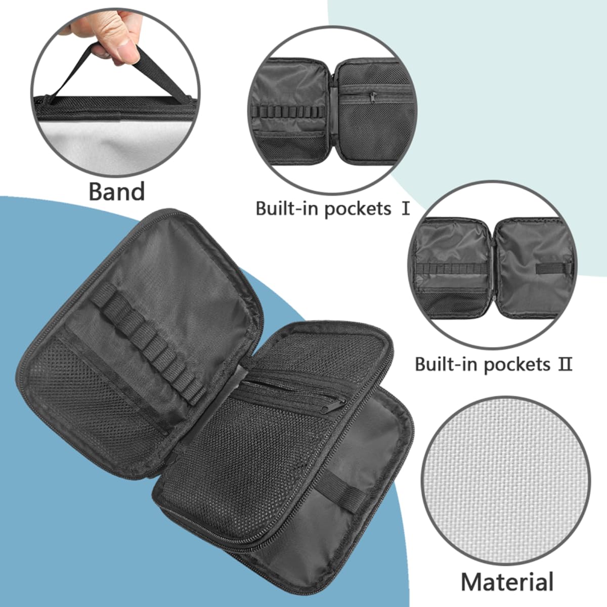 Fuojuvelie Mushroom Crochet Bag Organizer with Handle Spacious Knitting Needle Case for Knitting Hooks Organizer Crochet Accessories (Bag Only)