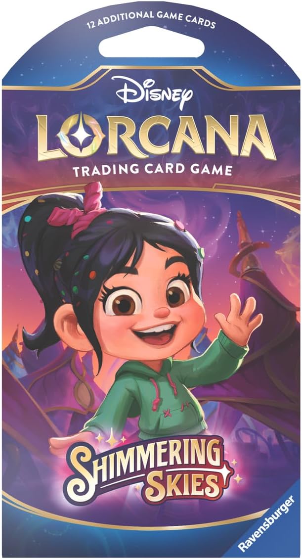 Ravensburger Disney Lorcana TCG: Shimmering Skies Booster Pack with Sleeves for Children Aged 8+