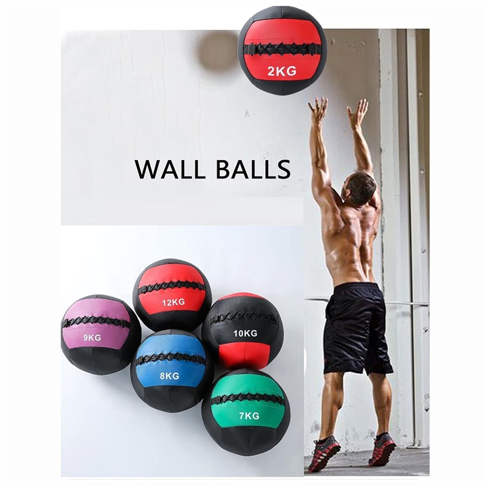 Palle Mediche Sbatti La Palla da Muro, Palla Medica Morbida per Esercizi di Forza E Condizionamento, Cross Training, Cardio E Allenamenti Core (Size : 9KG/19.8LB)