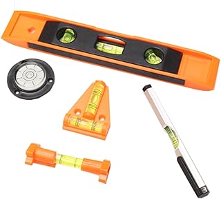 ToolUSA 5 Piece Mini Level Set | Multifunctional Tools for Plumbing, Carpentry, Masonry | Torpedo, Screwdriver, Bulls-eye, T-level, Line Levels