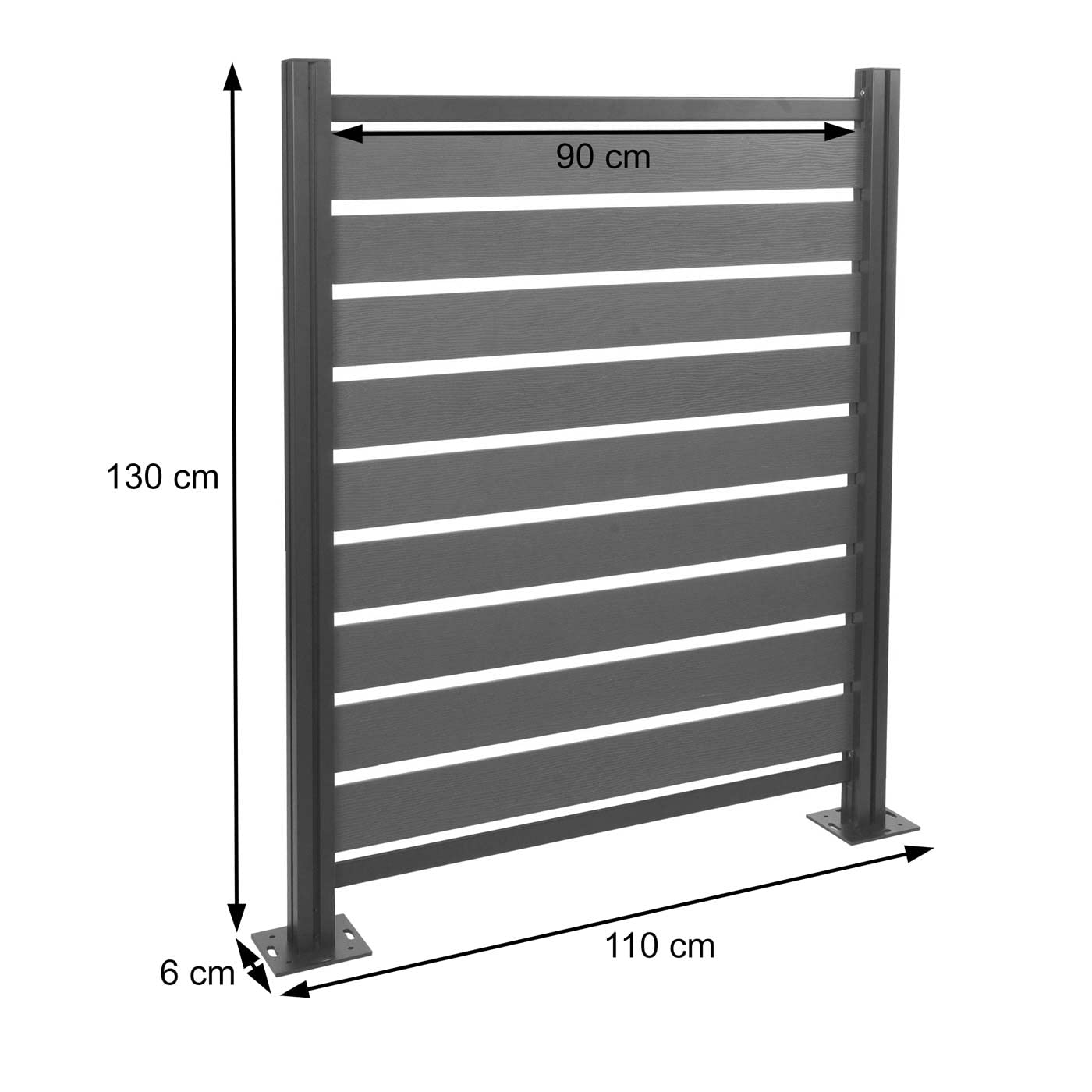 Mendler Alu Mülltonnen-Zaun HWC-K57, Basiselement Mülltonnenverkleidung, Holzoptik erweiterbar 130x110x6cm - Hellbraun