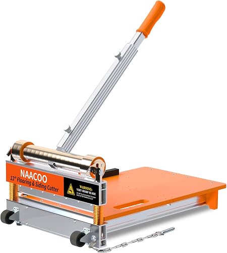 NAACOO 17mm Heavy Laminate Floor Cutter with Wheel,13In Vinyl Plank Cutter | 1 Step Meet Angle&Length Lvp Cutter, Flooring Tools to Cut Laminate Floor, Engineer Wood, LVT, VCT, SPC, WPC