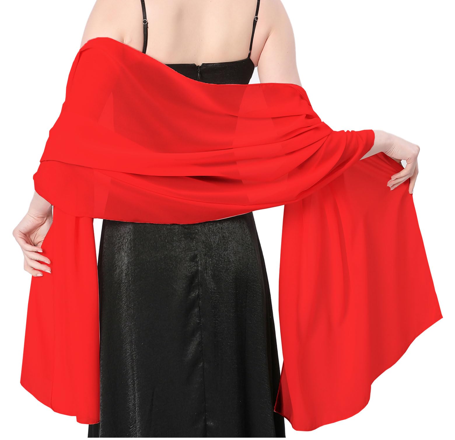 lifwimner Scialle Donna In Raso Chiffon Silky Sciarpa Tinta Unita Wrap Stola Per Sposa Damigella Cerimonia Matrimonio Serata