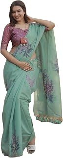 SGF11 Women's Kanjivaram Soft Cotton Linen Silk Saree With Blouse Piece Price In India