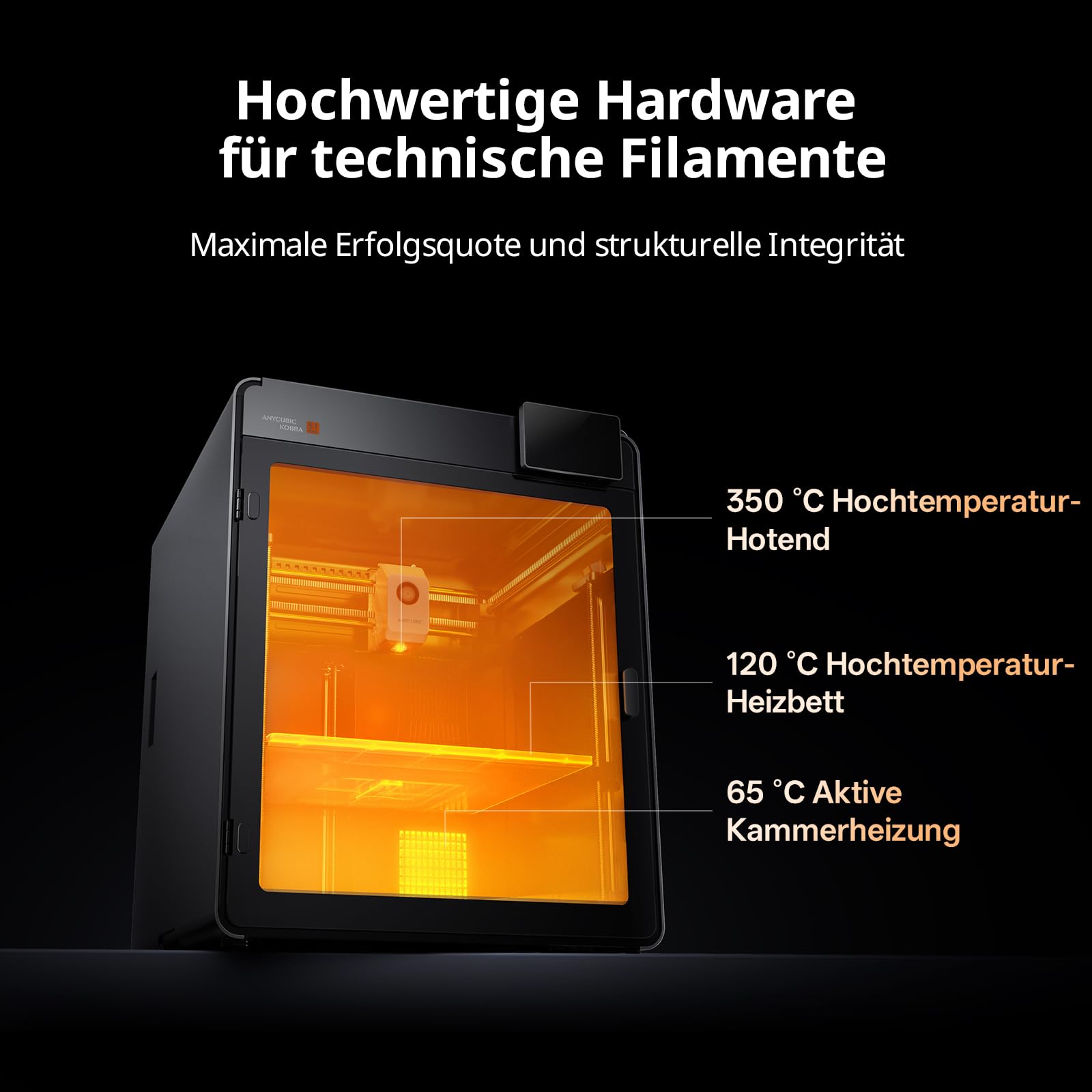 Anycubic Kobra S1 Max Combo 3D Drucker Mehrfarbig, 350 °C Hotend | Robuste Vollmetall CoreXY Konstruktion, Vollautomatische Kalibrierung, Druckgröße 350x350x350 mm