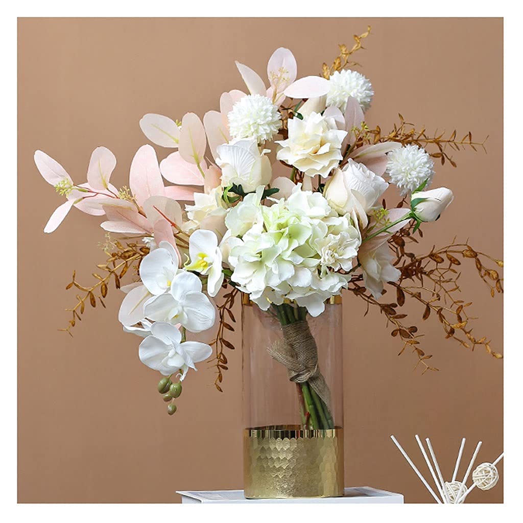 XDLEDMKIZ Artificial Flowers Artificial Flower Rose Simulation Bouquet Holding Living Room Decoration Dining Table Wedding Exhibition Hall Dried Flowers Floral Ornaments Fake