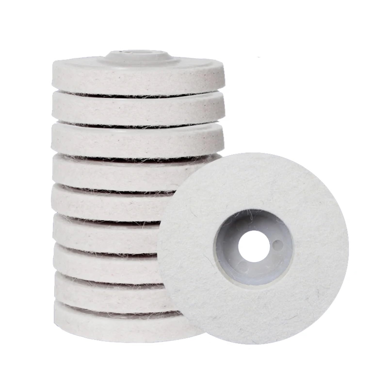 Dischi Lucidanti In Feltro Di Lana Da 4 Pollici, Tamponi Lucidanti For Smerigliatrice Angolare, Ruota Di Pulizia For Metallo, Utensile Abrasivo For Lucidatura Da 100 Mm X 16 Mm(10PCS)