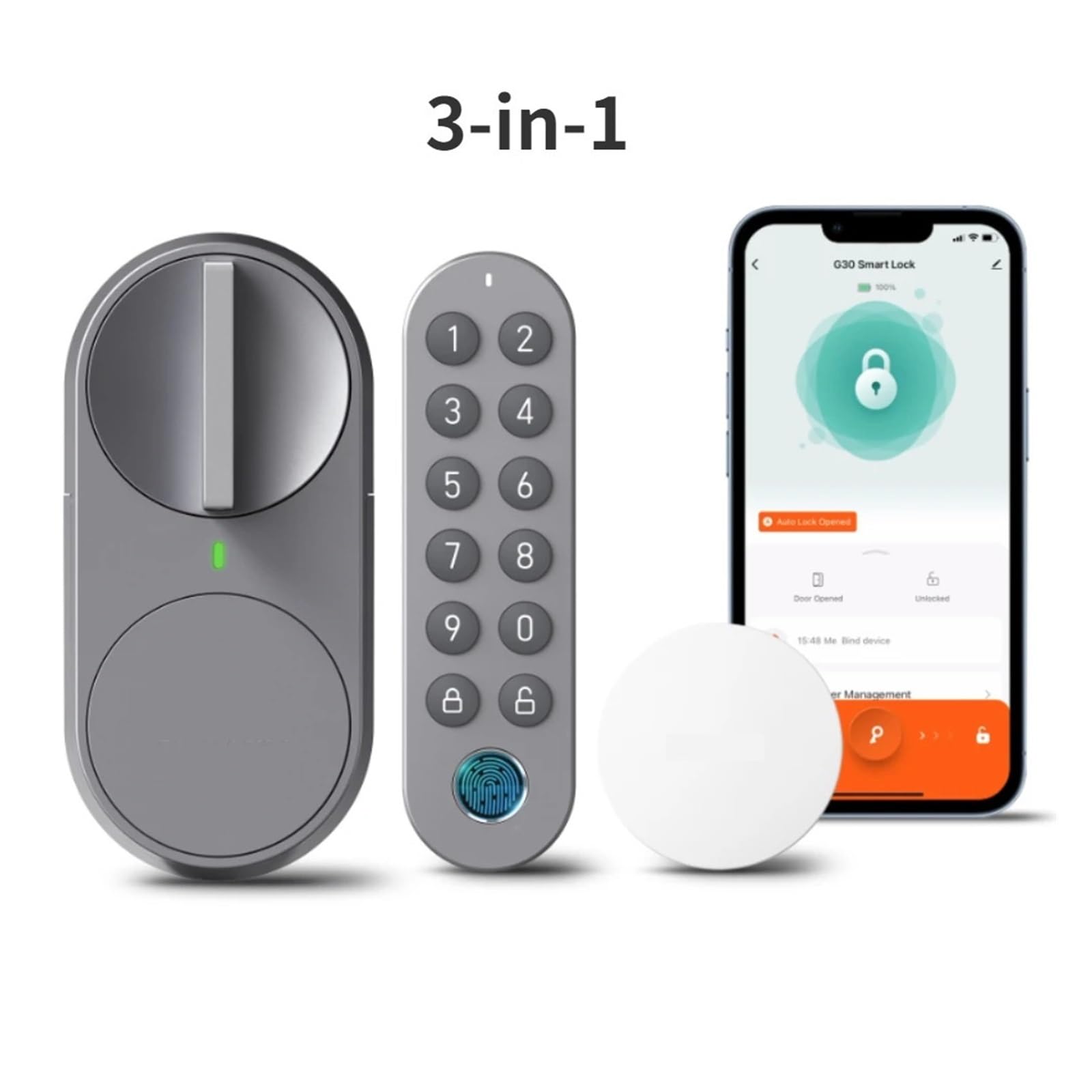 Serratura Smart, Smart Door Lock DIY Keyless Entry Tuya App, Compatibile Con Blocco Password Impronta Digitale,per camere da letto, uffici e hotel(2-in-1 G G30)