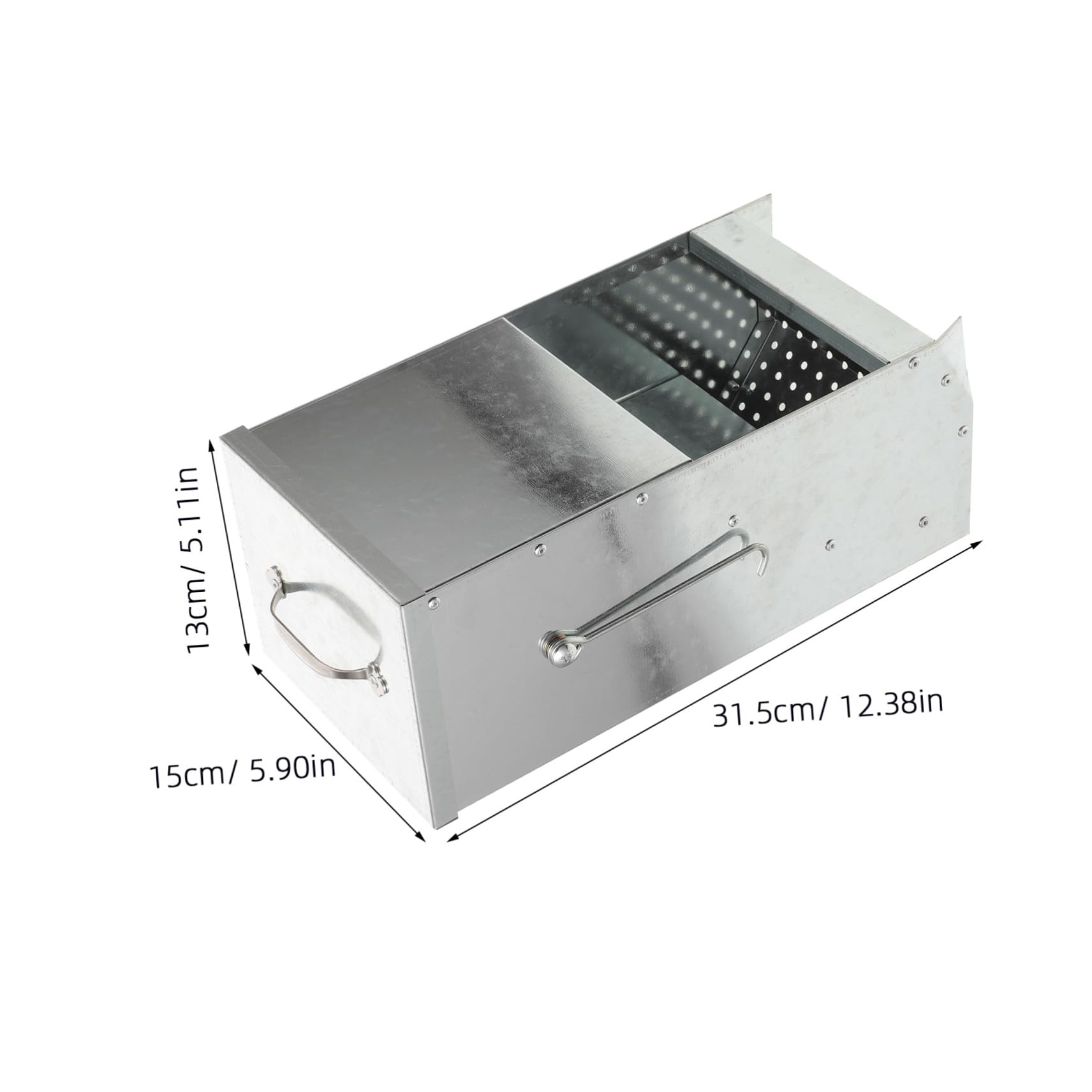 Metall-futterspender mit Deckel und Doppelseitigen Haken Robuster Kaninchen Kleintier-futterautomat für Käfige und Wände Platzsparender Metall-heuraufe für Hasen Meerschweinchen