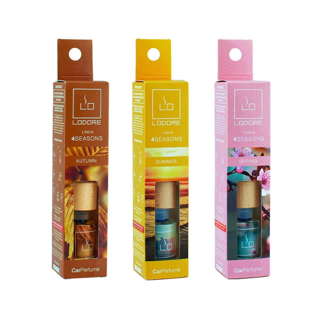 Kit 3 Perfumes Automotivos Lodore Car – Aromas Premium Cheirinho Duradouro Aromatizante