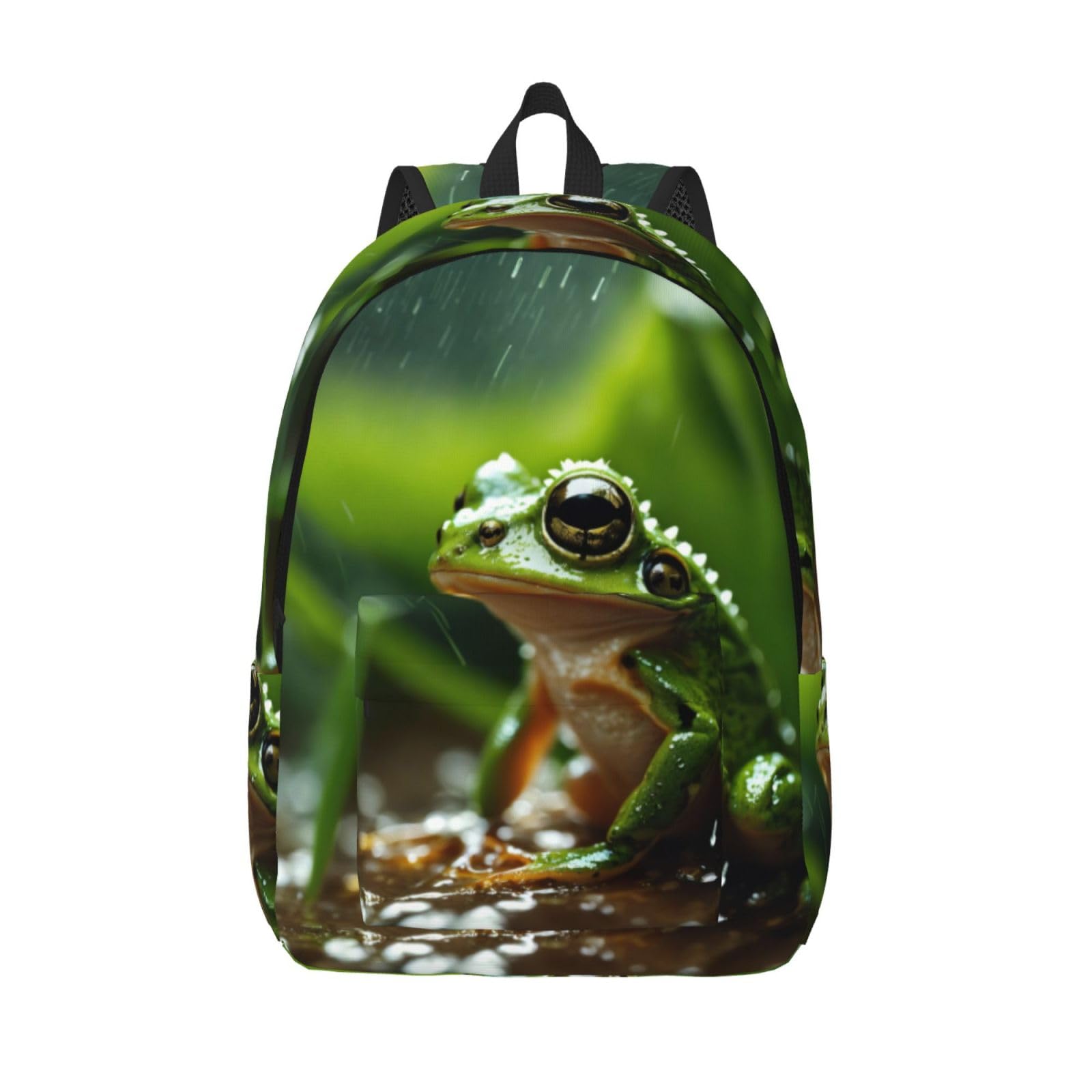 Sac à dos ordinateur et universitaire imprimé grenouille imperméable grand format - 8
