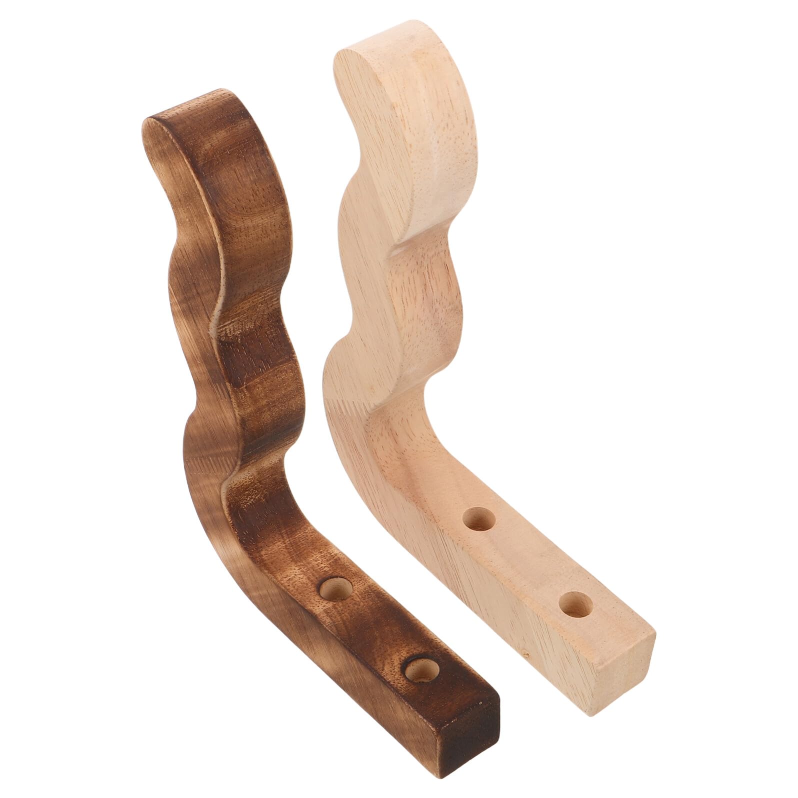 Supports muraux pour pots de fleurs suspendus en bois massif SHINEOFI lot de 2 crochets ondulés
