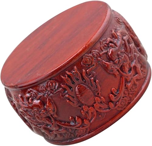 DOITOOL Base de jarrón de adorno de estatua de Buda tallada de madera maciza para exhibición, soporte de arte de interior, base de artesanía