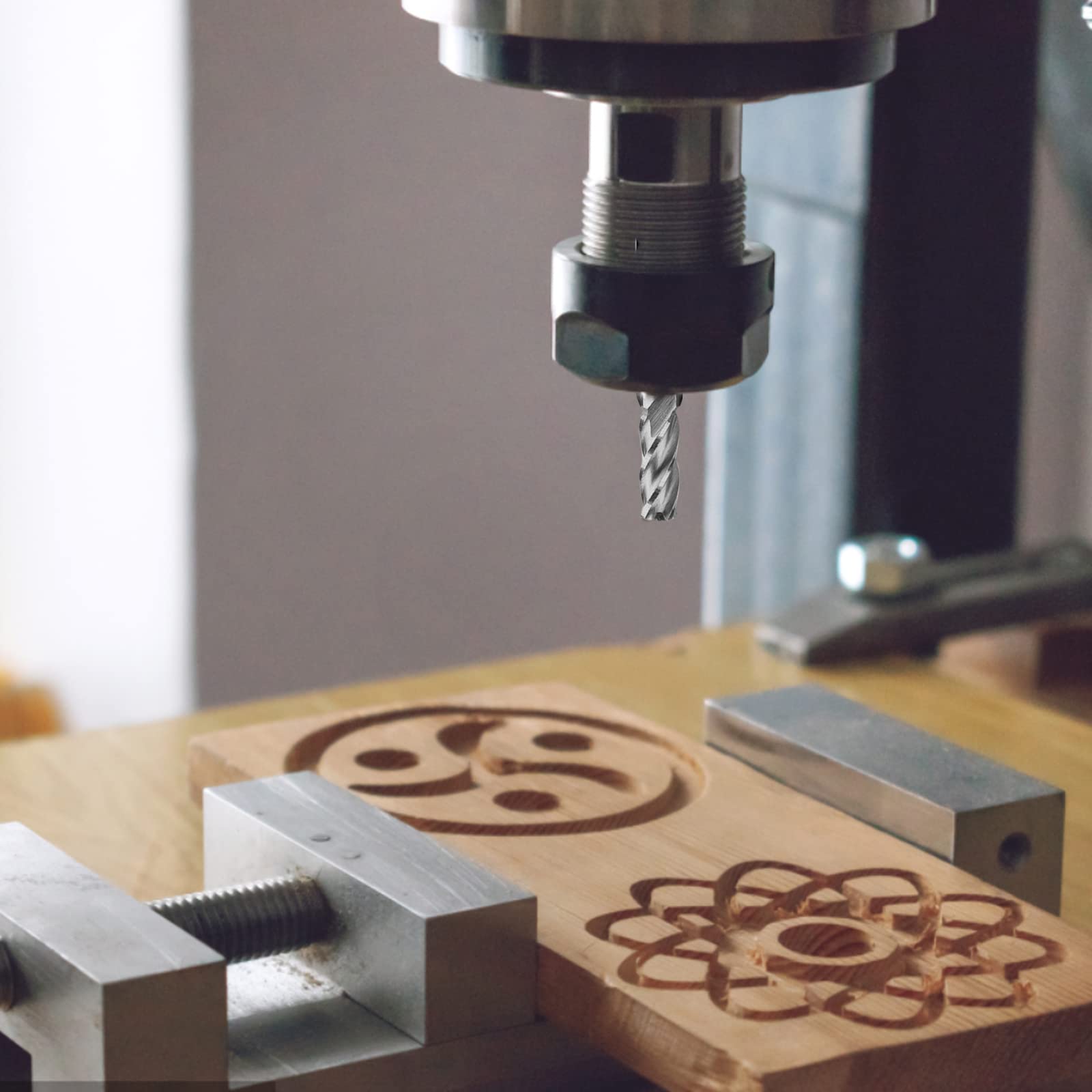 Fresa CNC Per Legno E Plastica - Gambo 6mm, Taglio 42mm, Per MDF, PVC, Compensato - Foto 4