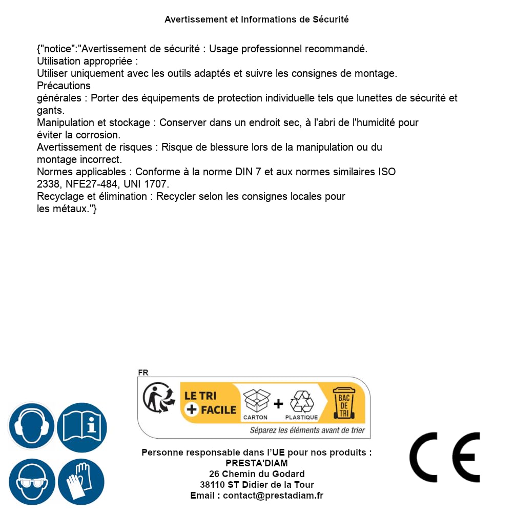 50 pasadores cilíndricos 10 x 90 mm - DIN 7 - ISO 2338 - NFE27-484 - UNI 1707 - Inox A1 - D-Work