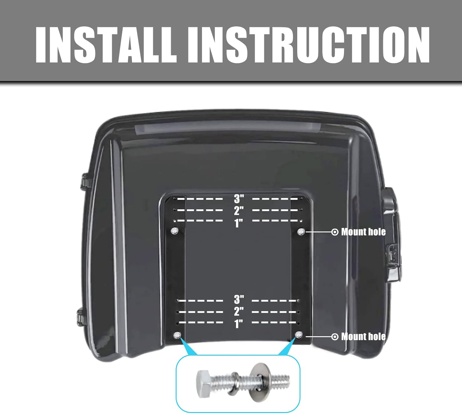 Trikes Tri Glide Tour Pack Relocator Kit Adjustable 1''-3'' Extend Trunk Luggage Plate Rack for 2009-2014 Harley Touring Road King Electra Street Glide Detachable