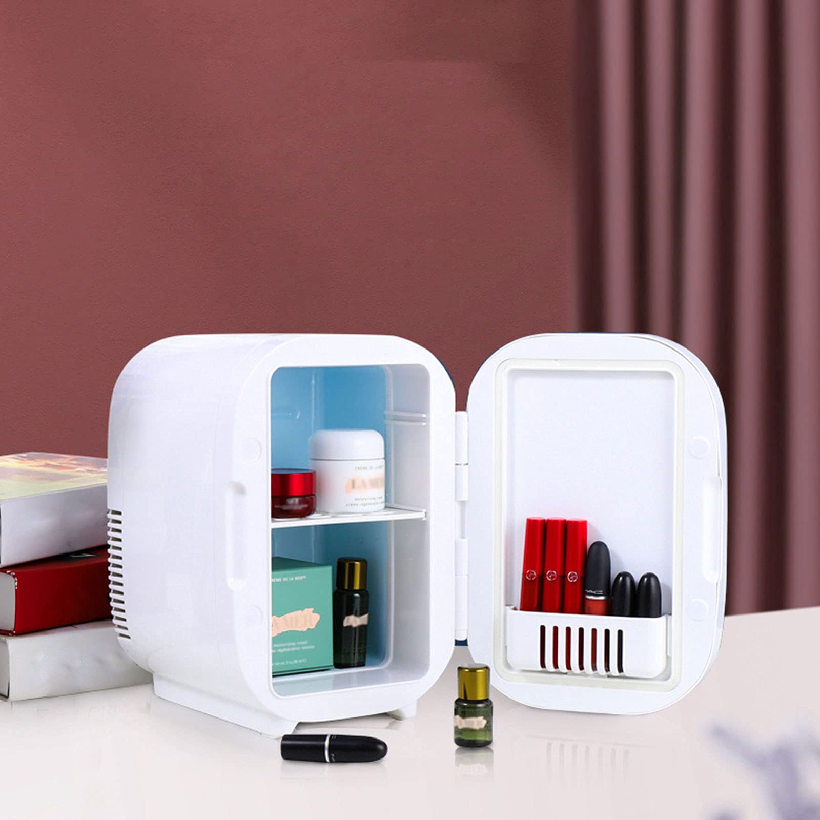 6L Mini Fridge Portable Beauty Fridge Cosmetic Mini Fridge Makeup Mirror Fridge for Skincare, Bedroom and Travel(-2℃—60℃)