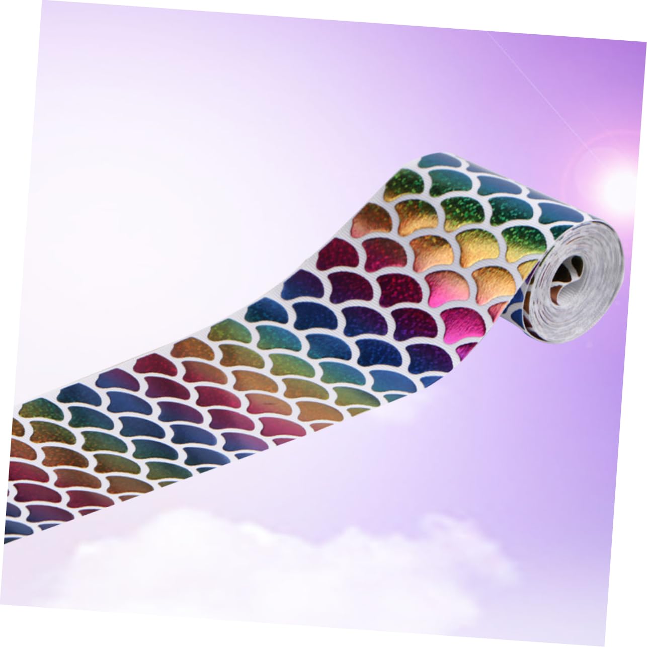 SHINEOFI 3 Rolki Wstążki Grosgrain Syreny Łuski Cekiny Kokarda Do Włosów Materiały Do ​​robienia 75mm Jardów Rzemiosło Imprezowe
